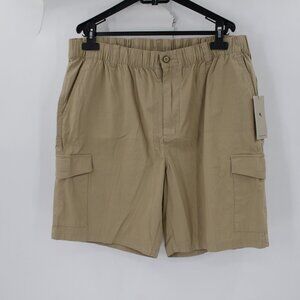 NWT Tommy Bahama Shorts Men's XL Cargo Jungle Beach Stone Khaki Elastic Waist